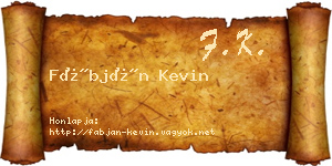 Fábján Kevin névjegykártya