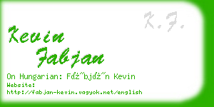 kevin fabjan business card